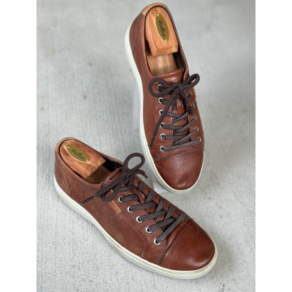 Ecco Soft 7 Sleek Scandinavian Design Men’s 7 Brown Leather Sneaker Shoe Comfort
