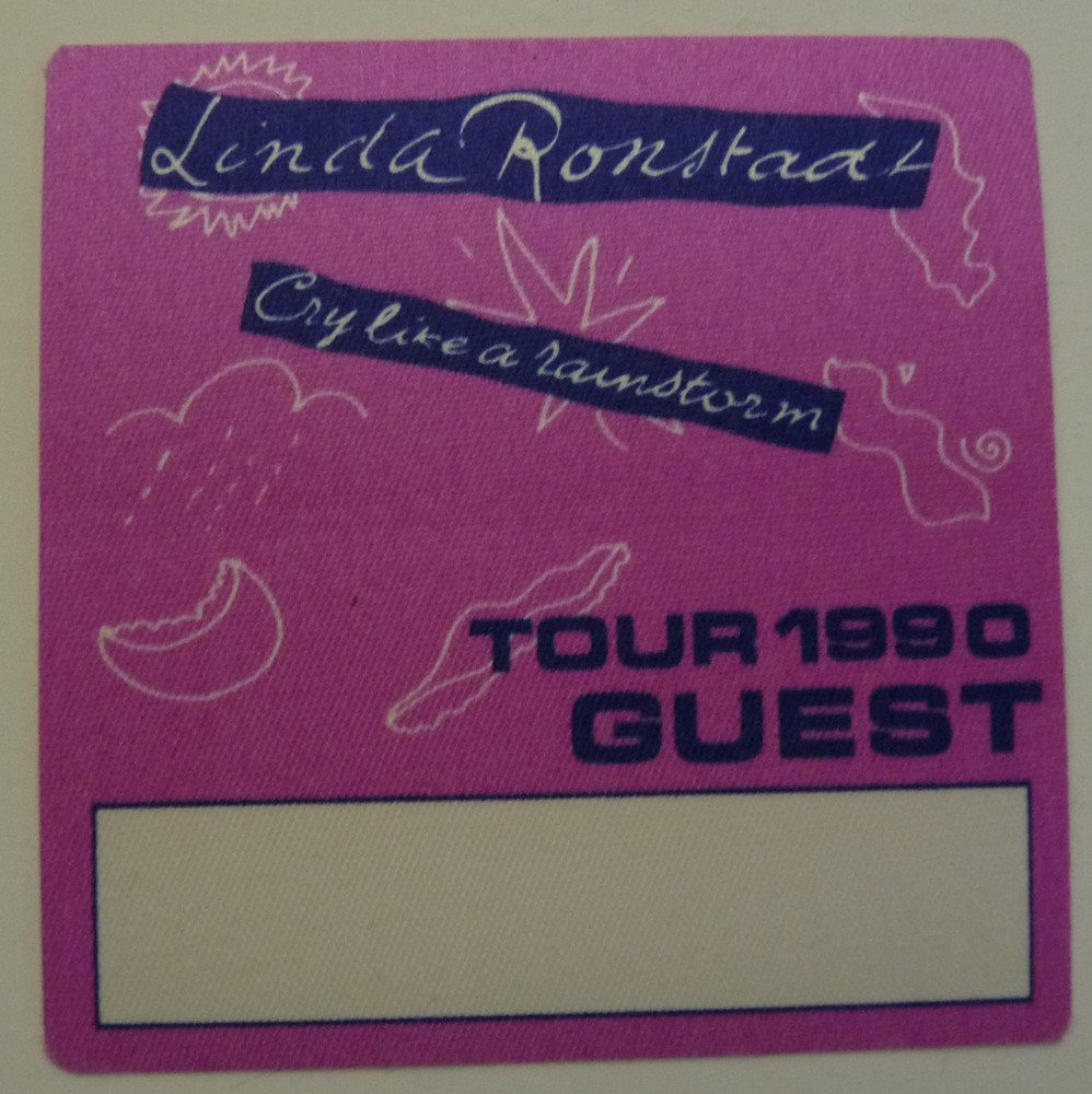 Linda Ronstadt 1992 Tour Purple Guest Concert Tour Pass D1