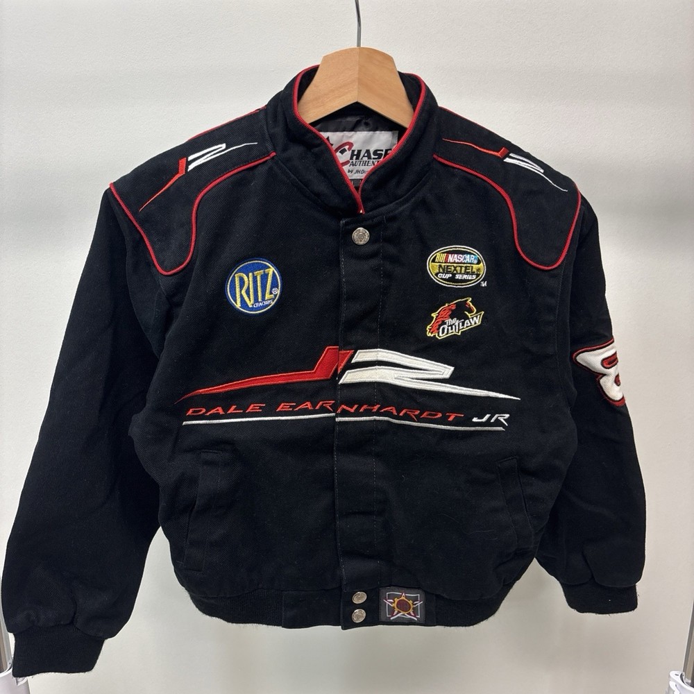 Vintage Chase Racing Fits Youth M Dale Earnhardt Jr. Black Jacket!