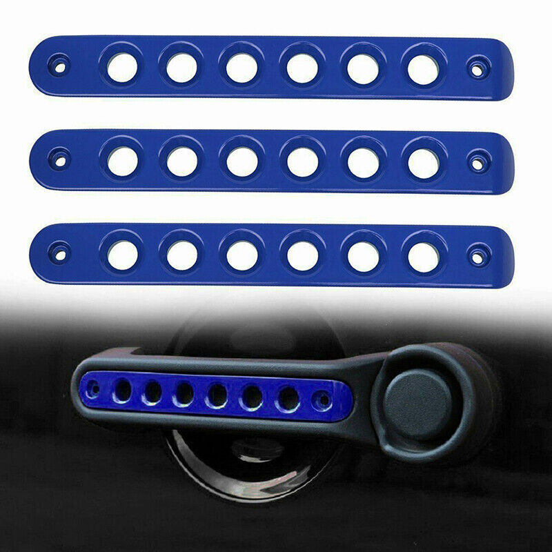 3PCS For 2007-2018 JK Aluminum Door Handle Jeep Wrangler Trim Insert- BLUE