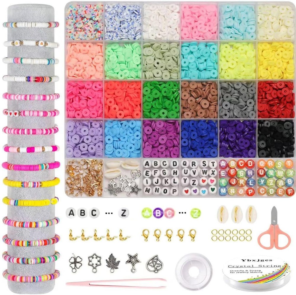 Ybxjges Clay Beads Bracelet Making Kit, 3800Pcs Polymer small, Multicolor