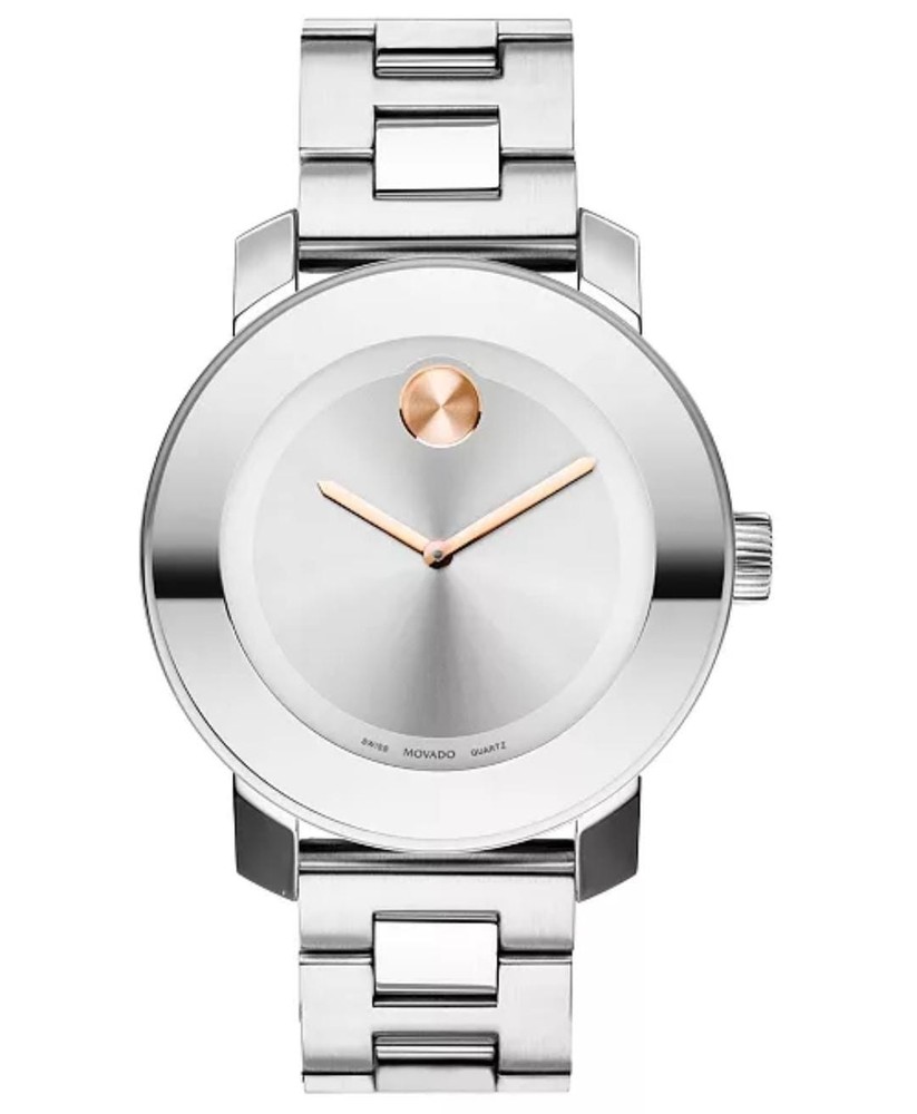 Movado Bold Women’s Swiss Watch Stainless Steel Silver Dial Luxury