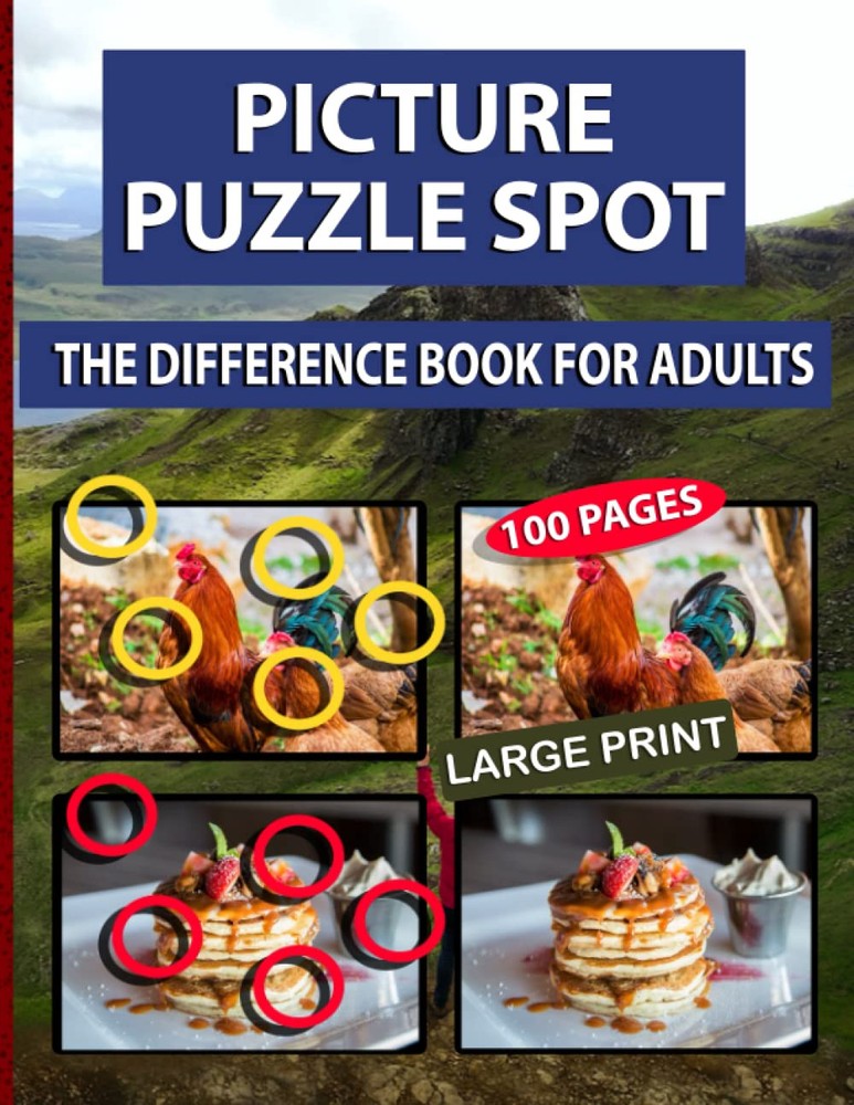 PICTURE PUZZLE SPOT THE DIFFERENCE BOOK FOR ADULTS LARGE PRINT: Picture Find Boo