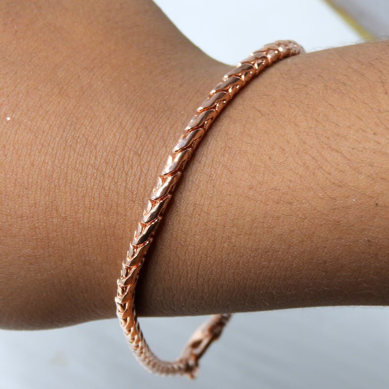 Pure Copper Chain Snake  Bracelet Lobster claw Bracelet Increase blood Circulati