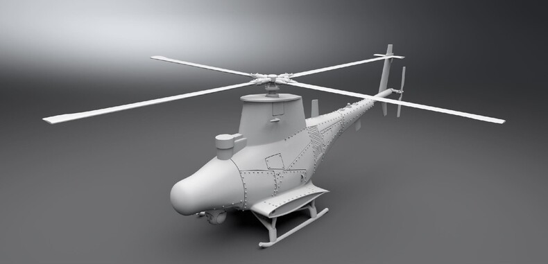 3D Printed 1/72 US  Mq-8b  (UAV) fire Scout fighter jet Unpainted Model