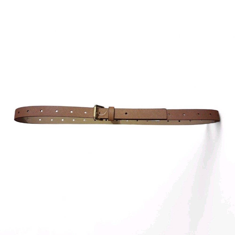 Michael Kors Thin Brown Genuine Leather Belt L  Preppy Quiet Luxury Old Money