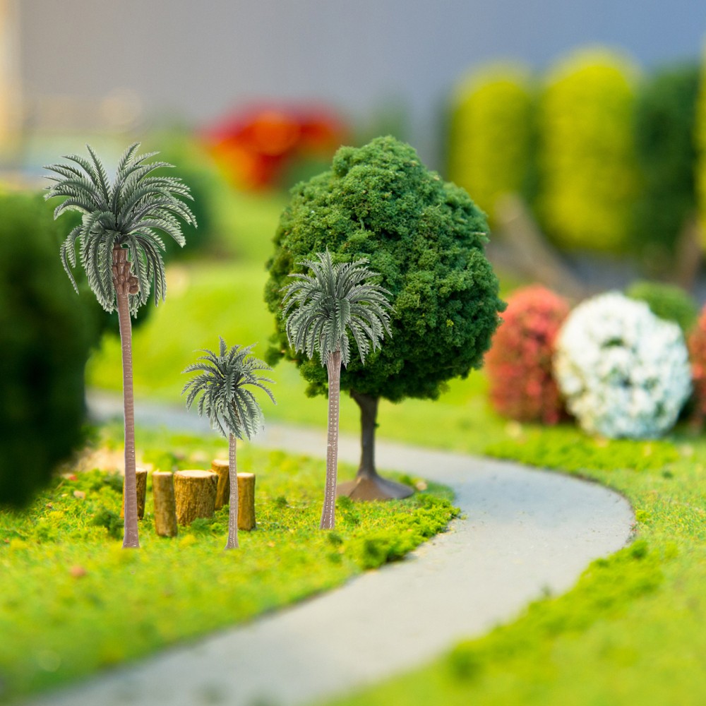 10 Mini Green Palm Trees for Micro Landscapes & Dioramas