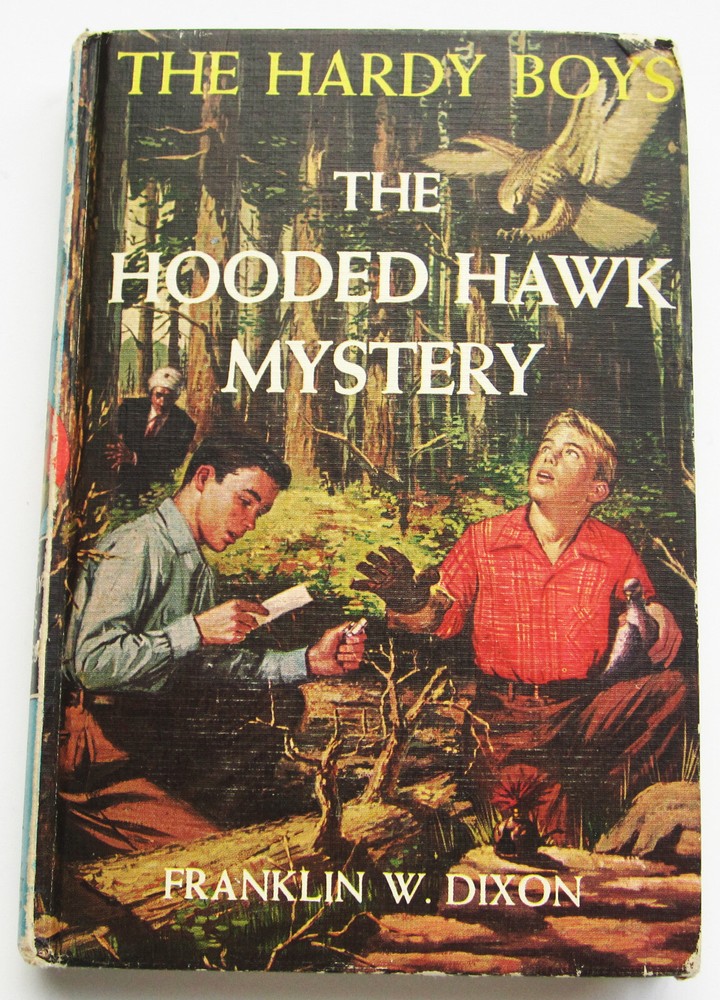 Hardy Boys Hooded Hawk Mystery Hardcover Book #34 1962 Printing Brown Endpapers