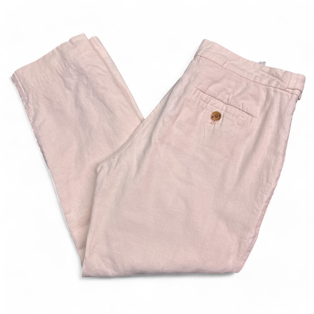 Banana Republic Avery Linen Blend Cropped Pants Womens Size 4 Pastel Pink