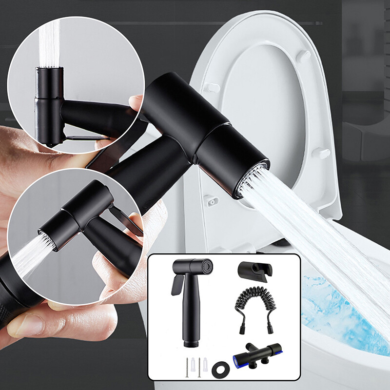 Handheld Toilet Bidet Sprayer Bathroom Shower Head Holder Spray Gun Sprial Hose