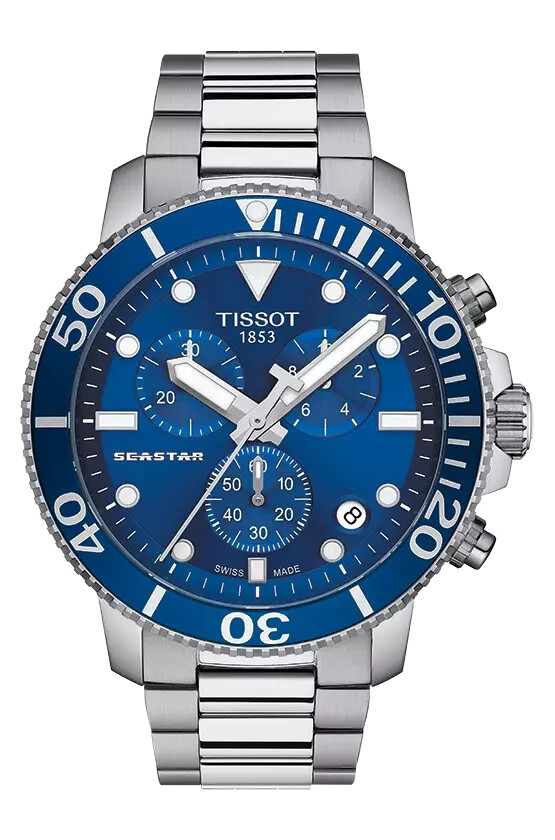 TISSOT Seastar 1000 Chronograph Blue Dial Men's Watch T1204171104100  