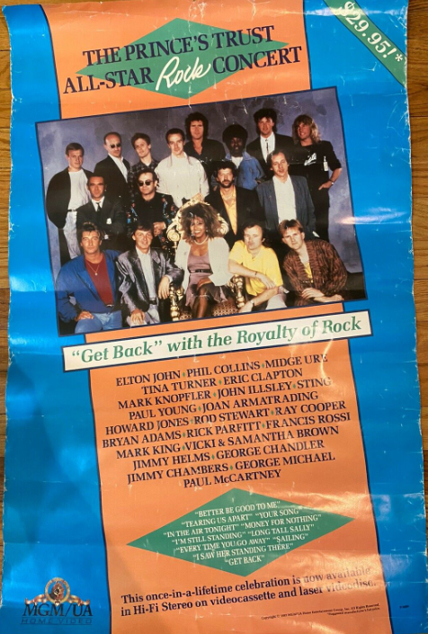 PRINCE'S ALL-STAR TRUST ROCK CONCERT VHS Release   Poster 1987