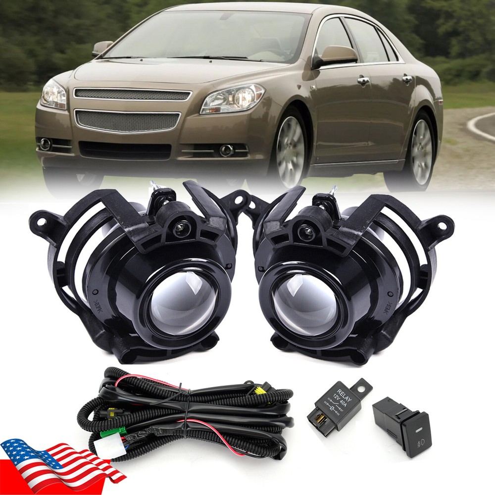 Bumper Fog Light Driving Lamp Wires Switch Kit For Chevy Malibu LT LTZ 2008-2012