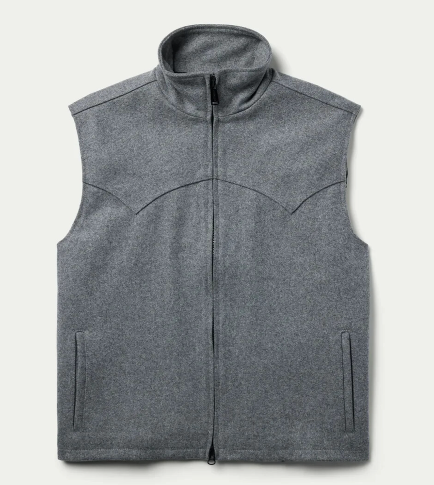 Schaefer Outfitter Wool Blend Arena Vest Rodeo Zip Yellowstone Men's XL - Gray