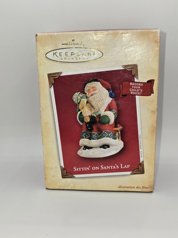 Hallmark Keepsake Ornament 2004 Sittin on Santa's Lap Record Child's Voice NEW
