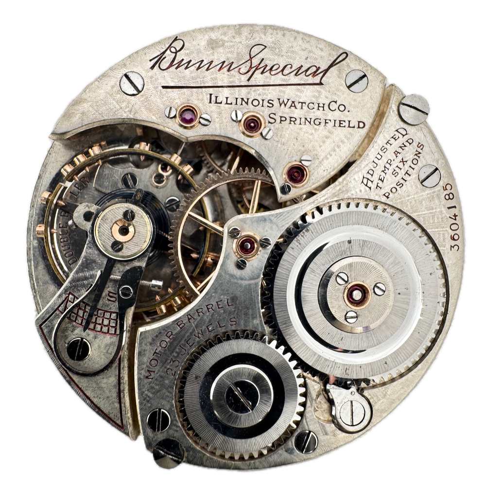 Antique 16s Illinois 23 Jewel Railroad Pocket Watch Movement Bunn Special USA