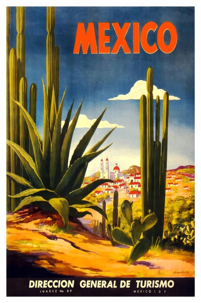 Visit Mexico Vintage Travel Poster Print
