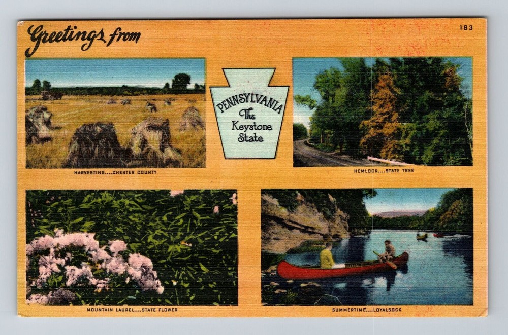 PA-Pennsylvania, Scenic Greetings, The Keystone State, Vintage Postcard