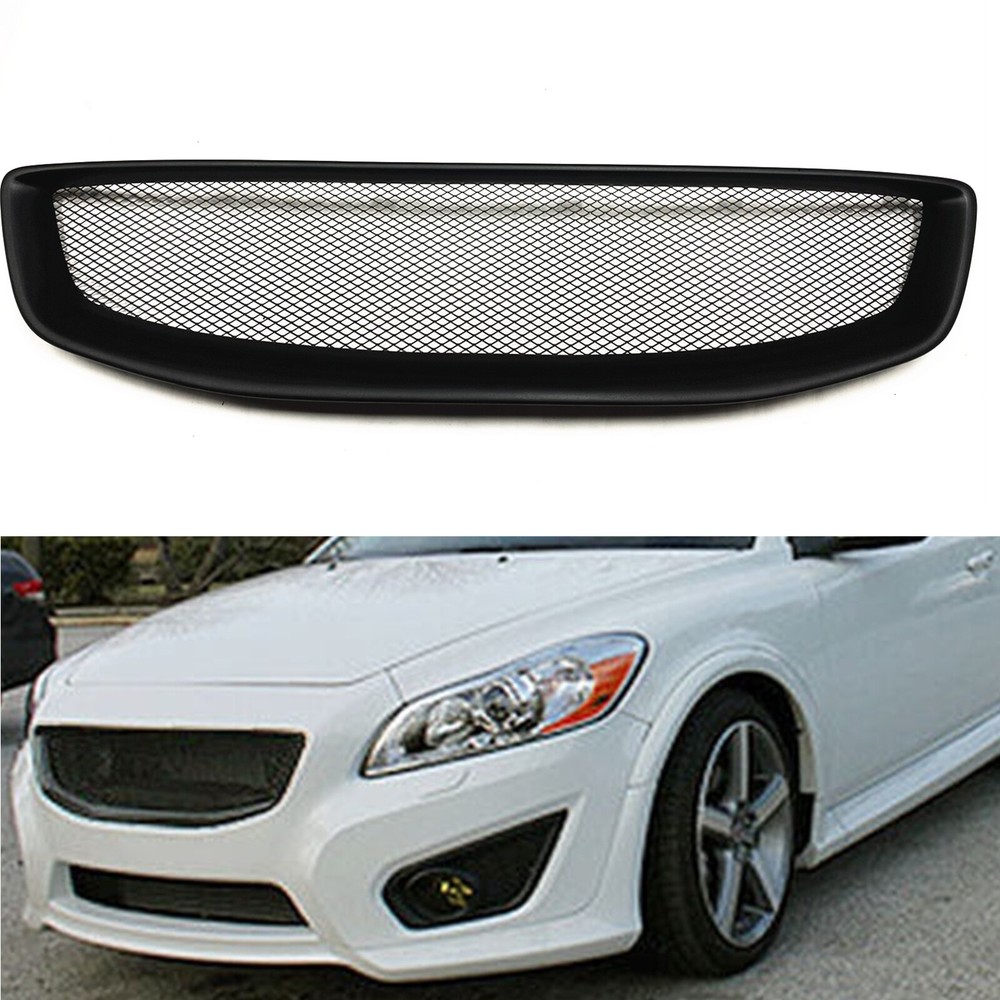 Matte Black Fiberglass Front Bumper Grille Mesh for 2011-2013 Volvo C30