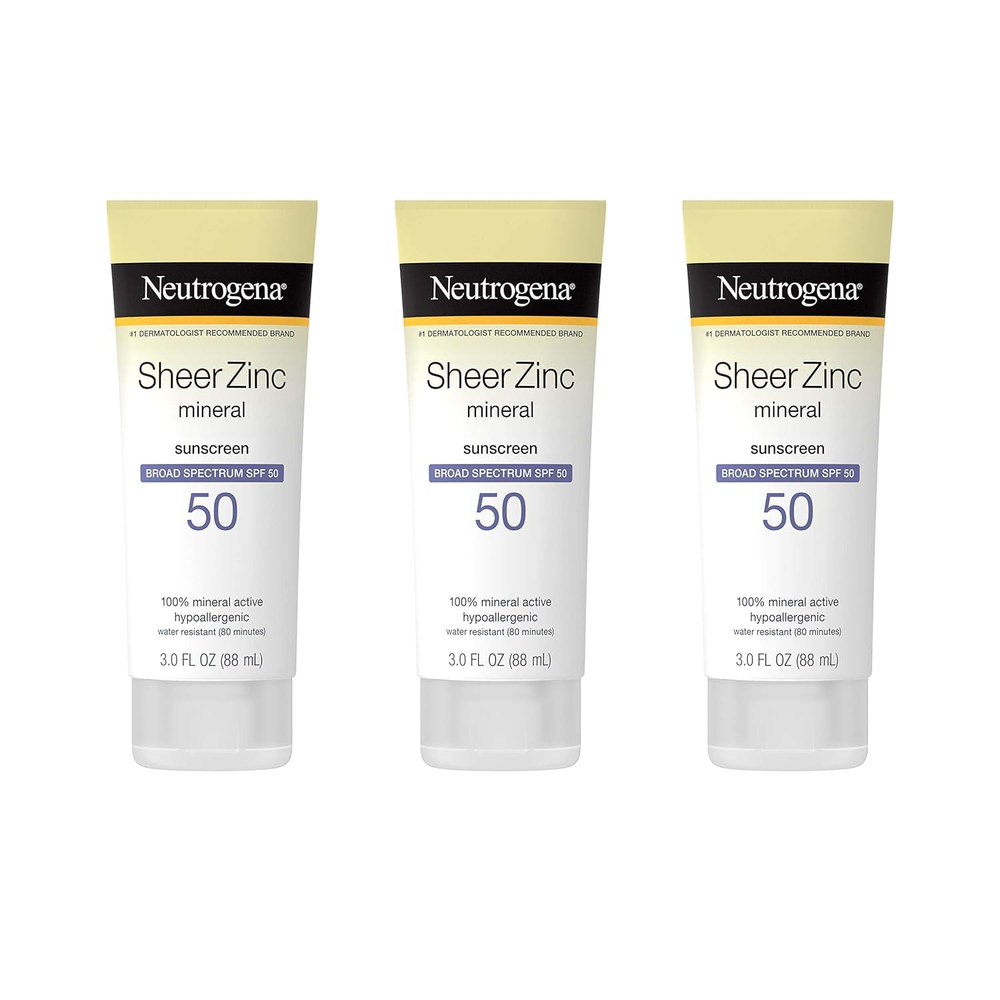 Mineral Sunscreen Sheer Zinc Oxide Dry-Touch SPF Broad Spectrum Sunblock Lotion