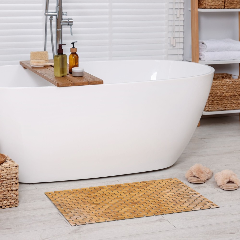 Eco-Friendly Non-Slip Foldable Bamboo Bath Mat for Bathroom