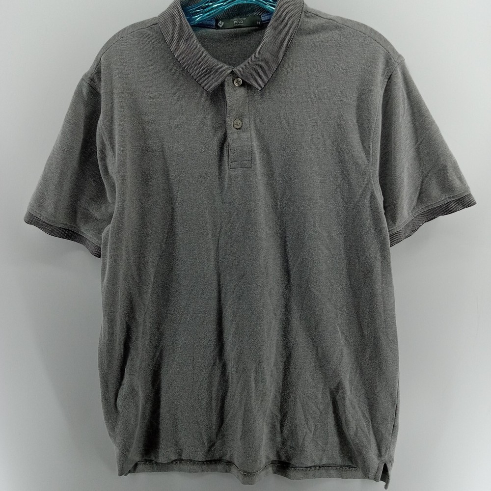 Members Mark Men's Medium Gray Short Sleeve Cotton Blend Polo Shirt-image