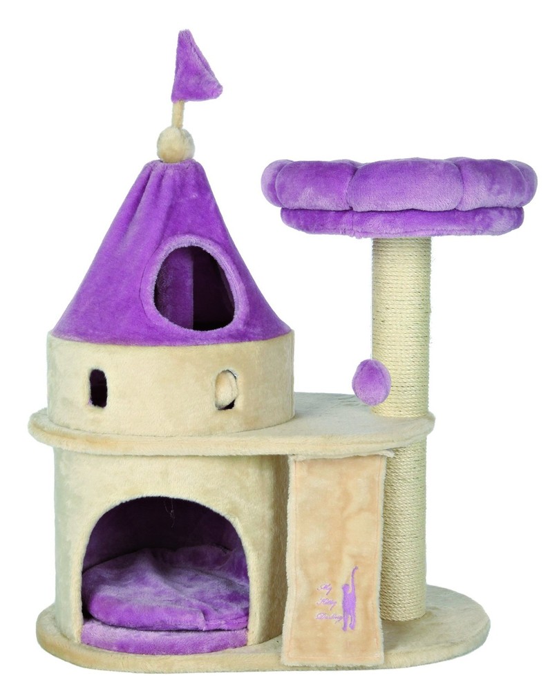 My Kitty Darling Castle Condo, Scratching Post, Cat Tree, Pom Pom, Crinkle | ...