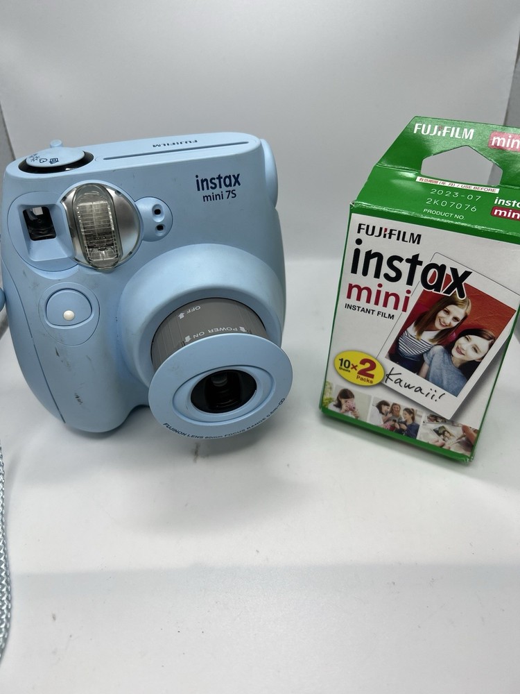 Fujifilm Instax Mini 7s Compact Instant Film Camera Light Blue Bundle