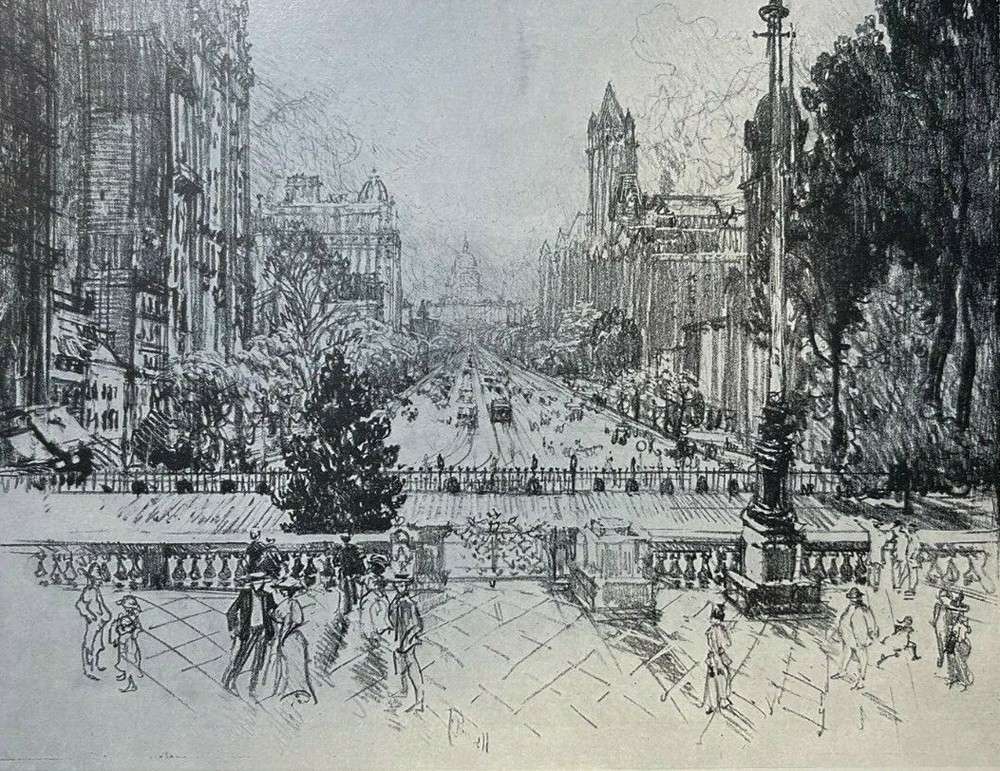 1913 Joseph Pennell Illustrations of the Capitol at Washington DC