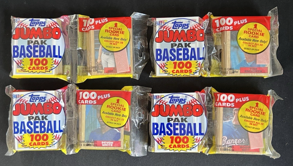 1987 Topps Baseball Jumbo Packs Lot of 4 Canseco Bonds McGwire Bo Jackson Rookie