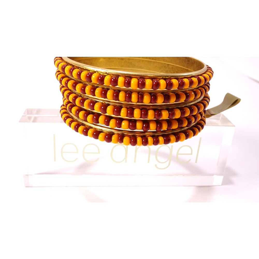 Neiman Marcus Lee Angel Womens Beaded Stackable Bangle Set 5pcs New With Tags