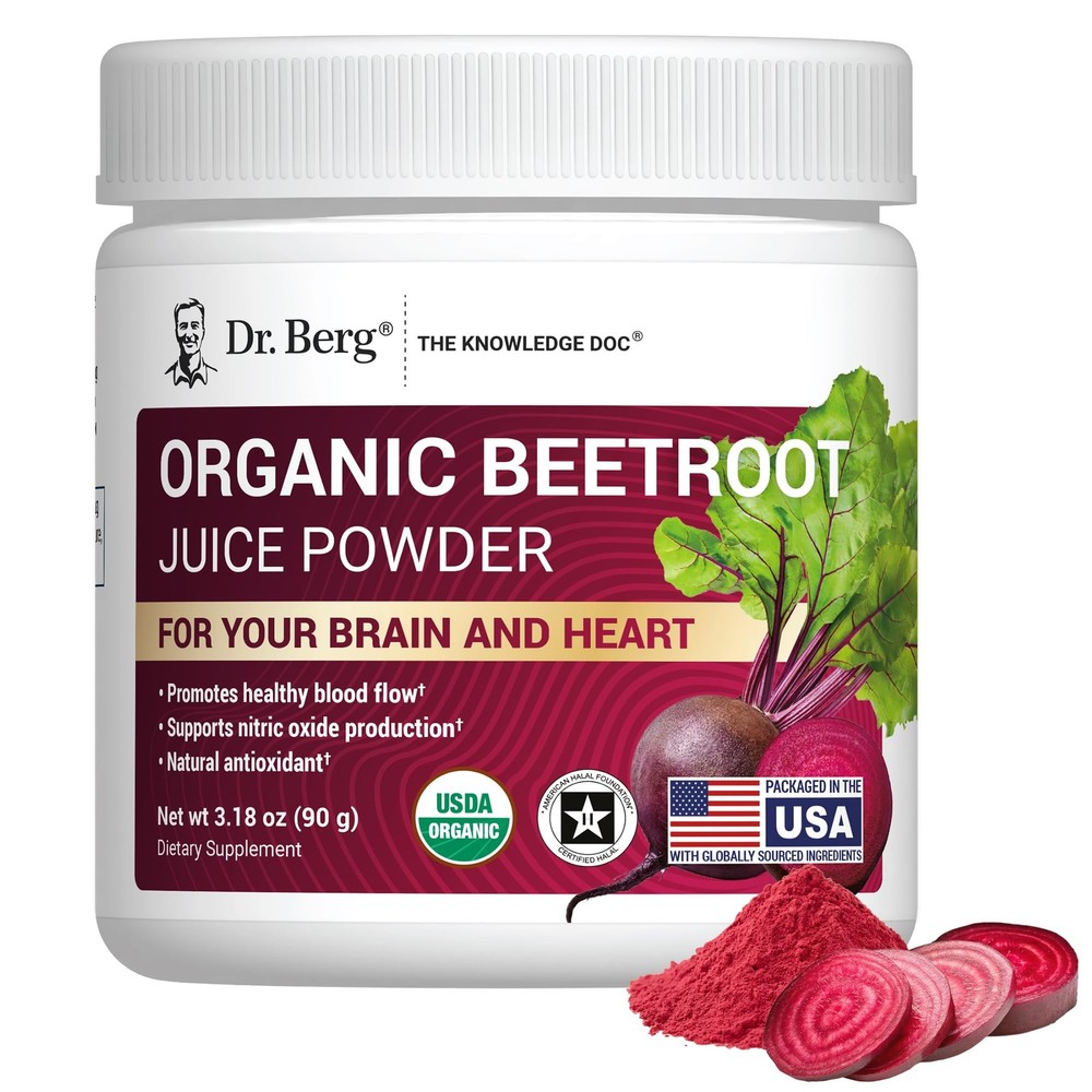 Dr. Berg Raw Organic Beet Powder from Real Earth-Grown Beets – USDA Certified