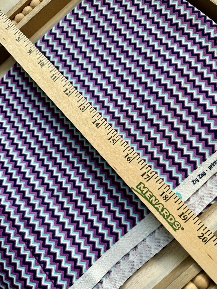 Purple Black Blue Tiny Chevron Print Cotton Fabric By The Yard Hobby Lobby