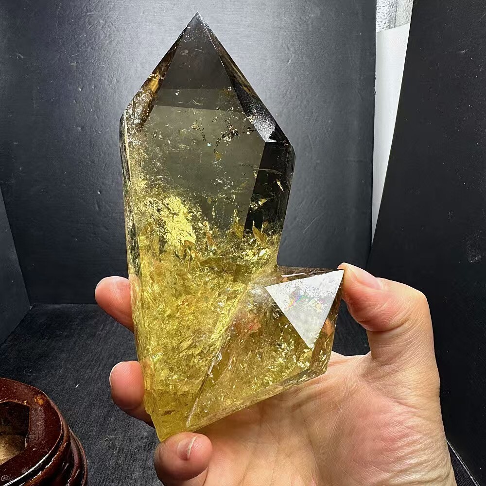 Natural Citrine Quartz Obelisk Crystal Tower Point Wand for Reiki Healing Energy Chakra Balancing 790g