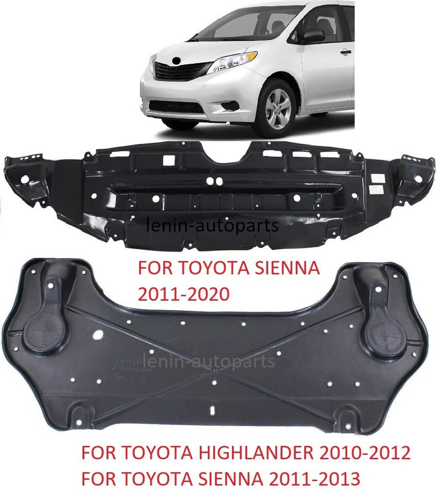 Front Rear Lower Engine Splash Shield For 2011-2015 Toyota Sienna Engine Cover