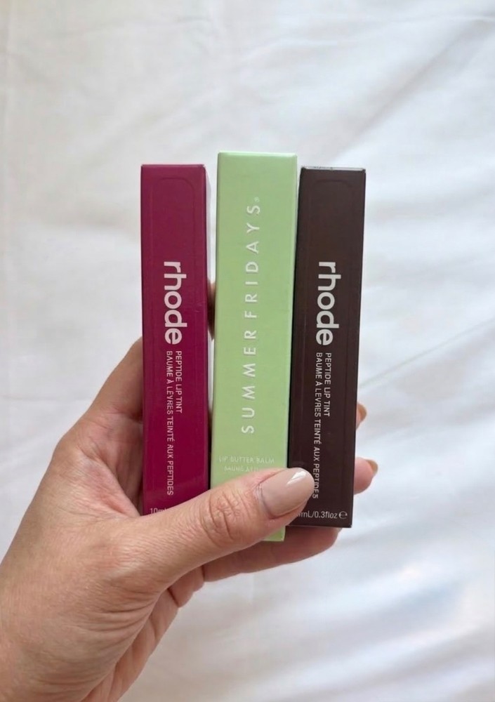 Rhode Peptide Lip Tints Raspberry Jelly & Espresso + Summer Fridays Sweet Mint