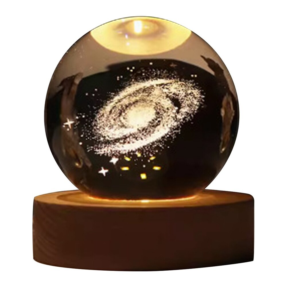 Valentines Day Galaxy Crystal Ball Lamp 3D Planet Night Light-image