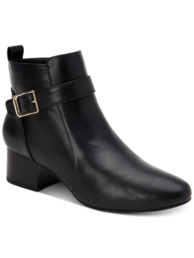 CHARTER CLUB Womens Black Pull Tab Katiaa Round Toe Block Heel Booties 7.5 M