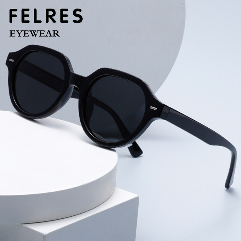 Round Polarized Sunglasses for Men and Women with UV Protection for Outdoor Driving