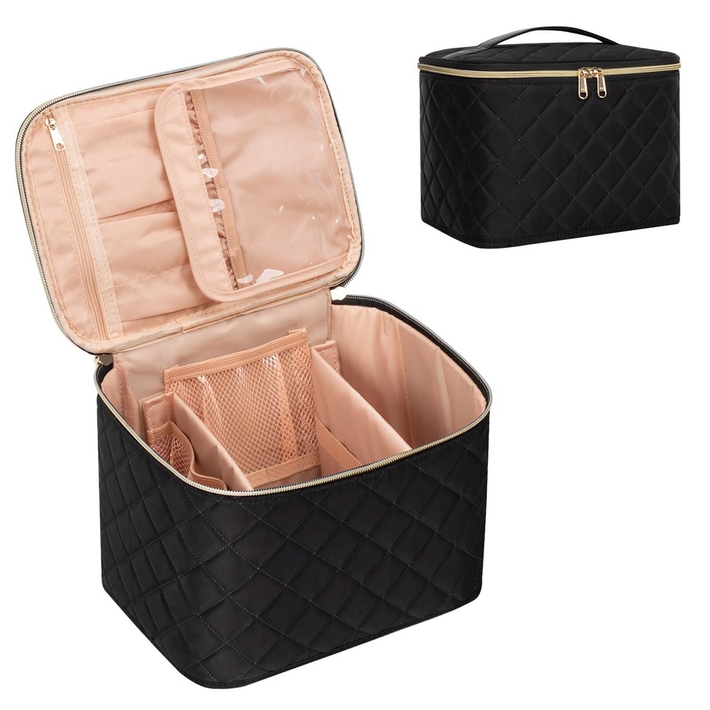 Makeup Bag,Large Travel Makeup Bag Organizer Cosmetic Bags for Women Washable...