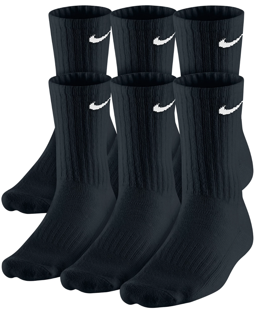 Nike Everyday Cushion Crew Men’s Socks Black/White Size M 6-Pack