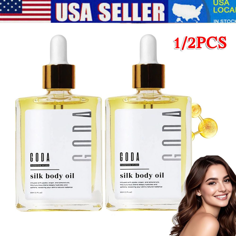 1/2X GODA Silk Body Oil, Goda Perfume Oil,Bath & Shower Oil Smooth Skin NEW 50ml