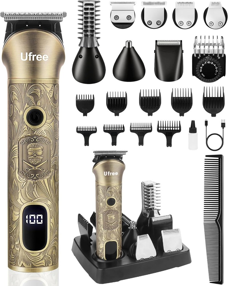 Ufree Beard Trimmer for Men, Electric Razor, Cordless Hair Clippers Shavers for