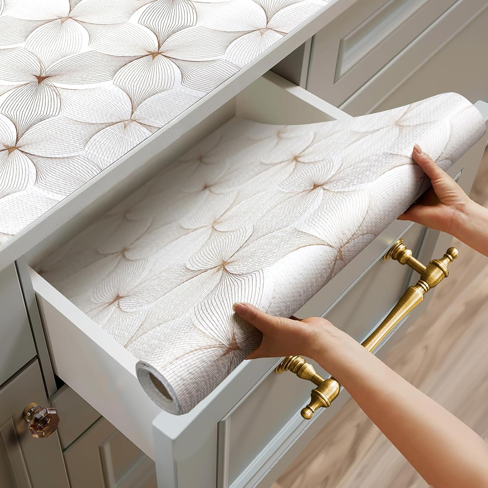 Shelf Liner for Kitchen Cabinets,Non Adhesive Cabinet Liner,Non-Slip Drawer Line