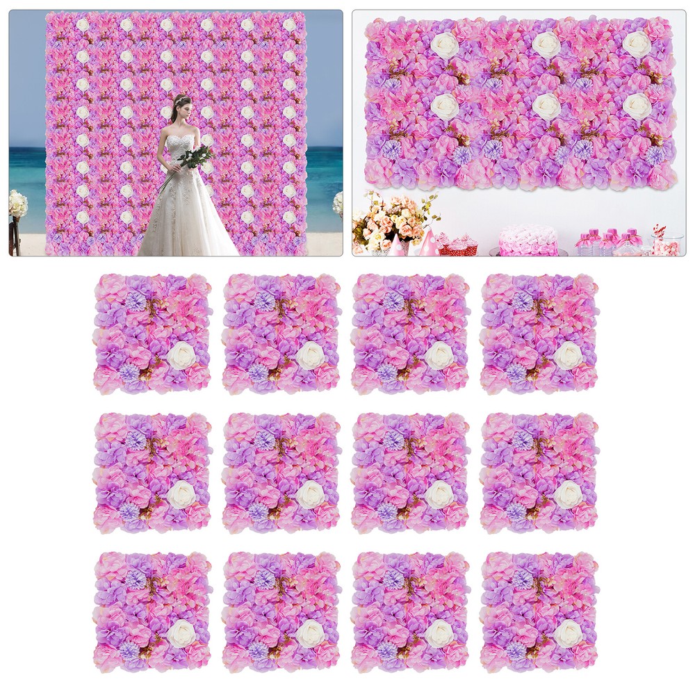 3D Flower Wall Panel Artificial Flower Wall Background Photo Backdrop 12pcs