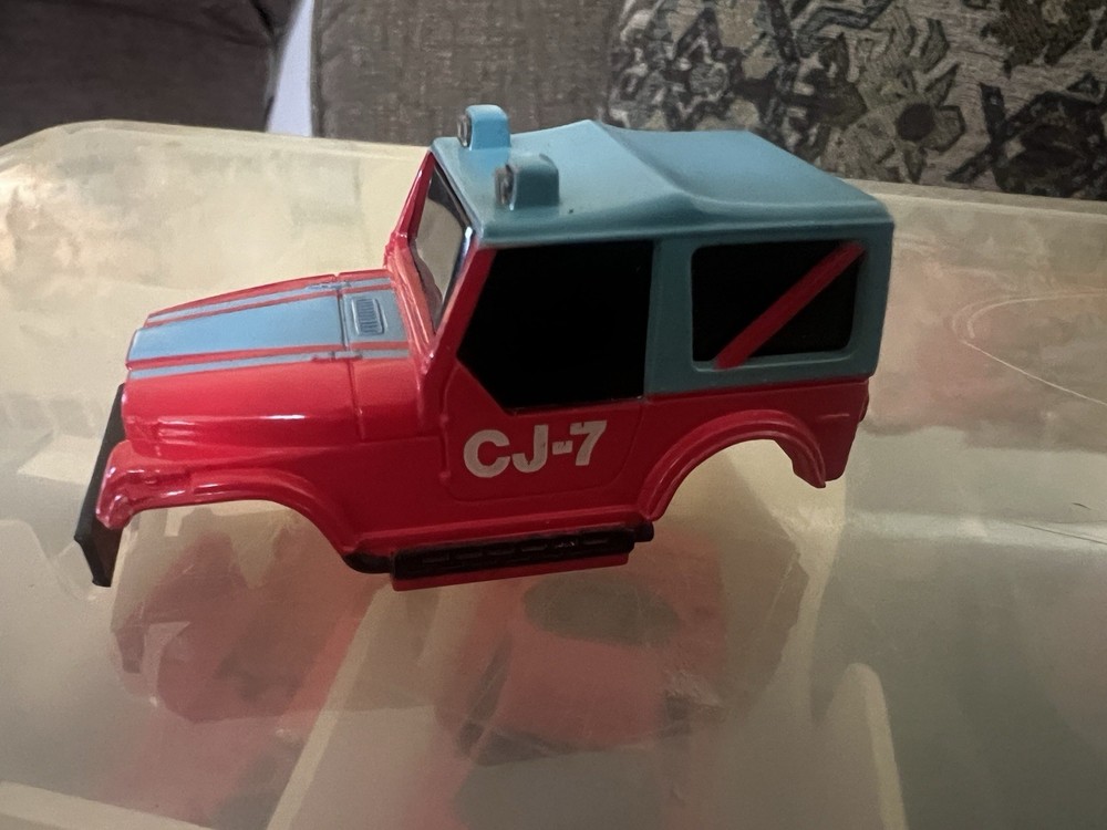 Vintage Tyco Red & Blue Jeep CJ-7 Slot Car Body Replacement