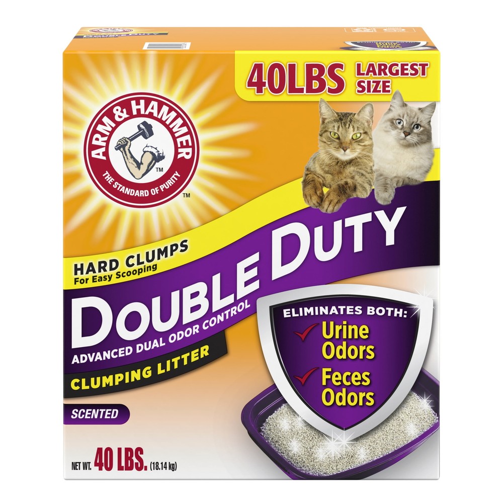 Double Duty Cat Litter, Advanced Odor Control Clumping Cat Litter, Scented,40 lb