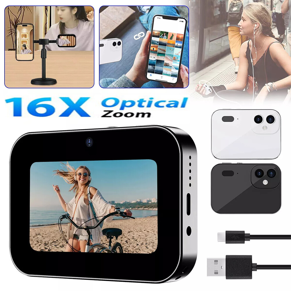 64MP 4K HD Digital Video Camera Music Player Touch Screen Vlogging 3 Lens Camera