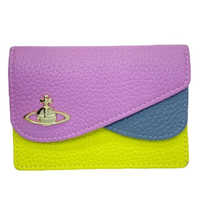 Vivienne Westwood Multicolor Leather Card Case Double Flap Bifold A Rank