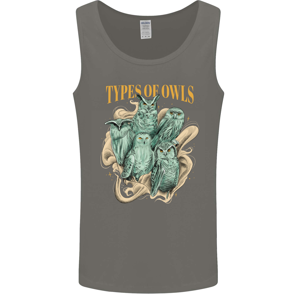 Types of Owls Species Mens Vest Tank Top